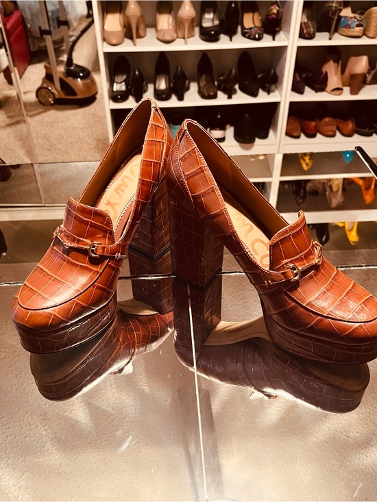 Sam Edelman Shoes - Same Edelman high heel brow leather loafers size 10